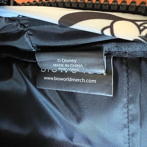 NWOT Disney Bioworld Mickey Characters Print Full Size Backpack, Light Blue - Picture 6 of 10